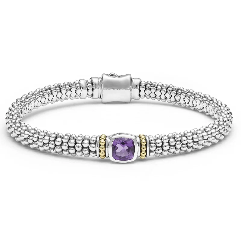 moonstone bracelet for women -Amethyst Caviar Bracelet | 6mm (Size M)