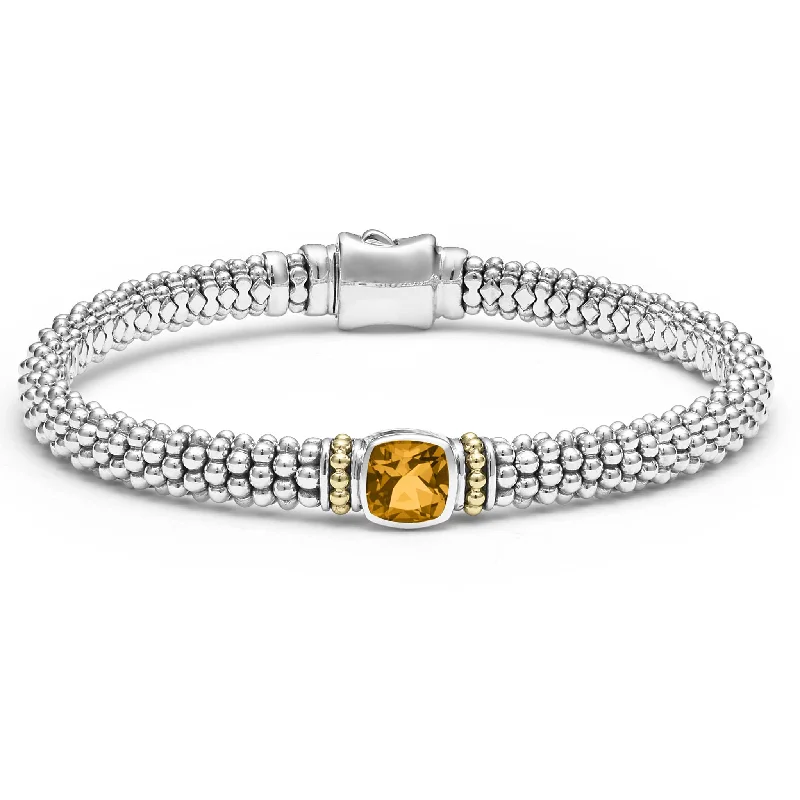 personalized coordinates bracelet -Citrine Caviar Bracelet | 6mm (Size M)