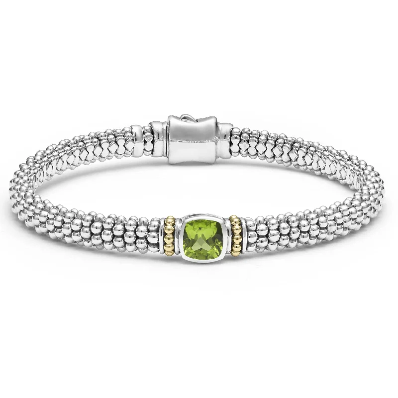 colorful beaded bracelet for women -Peridot Caviar Bracelet | 6mm (Size M)