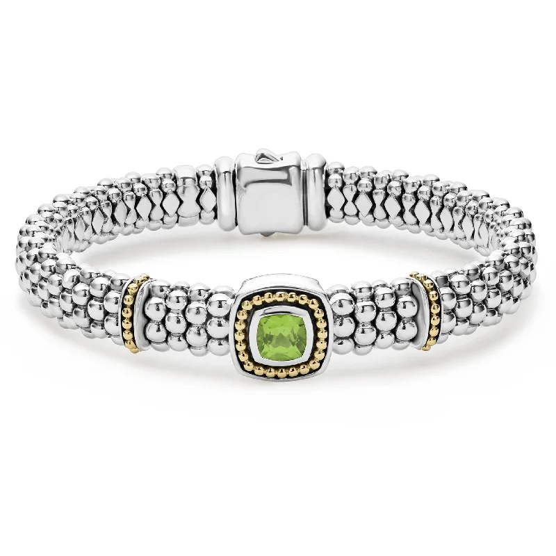 link chain bracelet for men -Peridot Caviar Bracelet | 9mm (Size M)