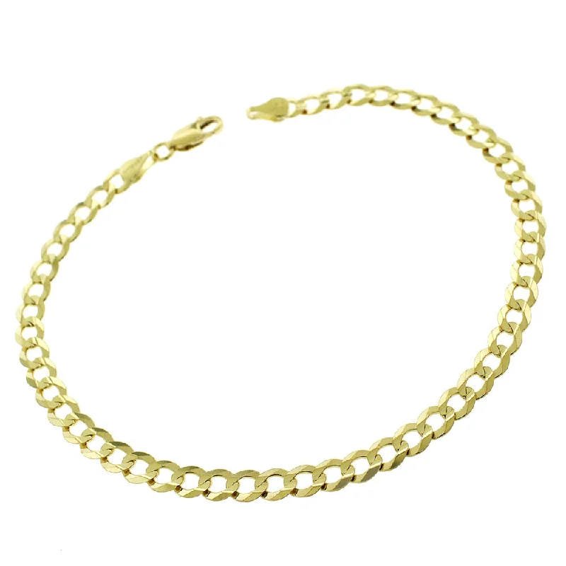 vintage style cuff bracelet -14K Yellow Gold 4.5MM Solid Cuban Curb Link Bracelet Chain 8.5", Gold Bracelet for Men & Women, 100% Real 14K Gold