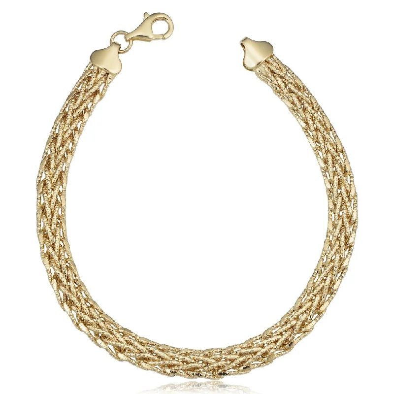 vintage gold bracelet -14k Yellow Gold 5.8 millimeters Diamond-cut Weave Bracelet (7.5 inches)