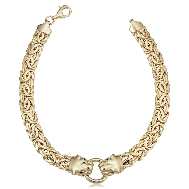 infinity symbol bracelet -14k Yellow Gold 9.7 millimeters Panther Head Byzantine Bracelet (7.75 inches)