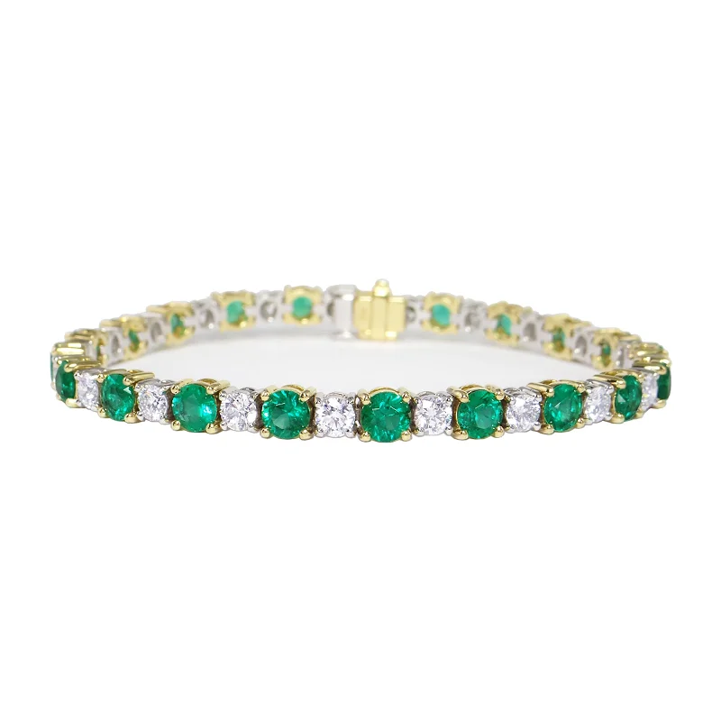 custom charm bracelet -Emerald & Diamond Bracelet