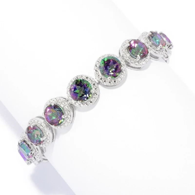 luxury silver bracelet -925 Sterling Silver Mystic Topaz Bracelet