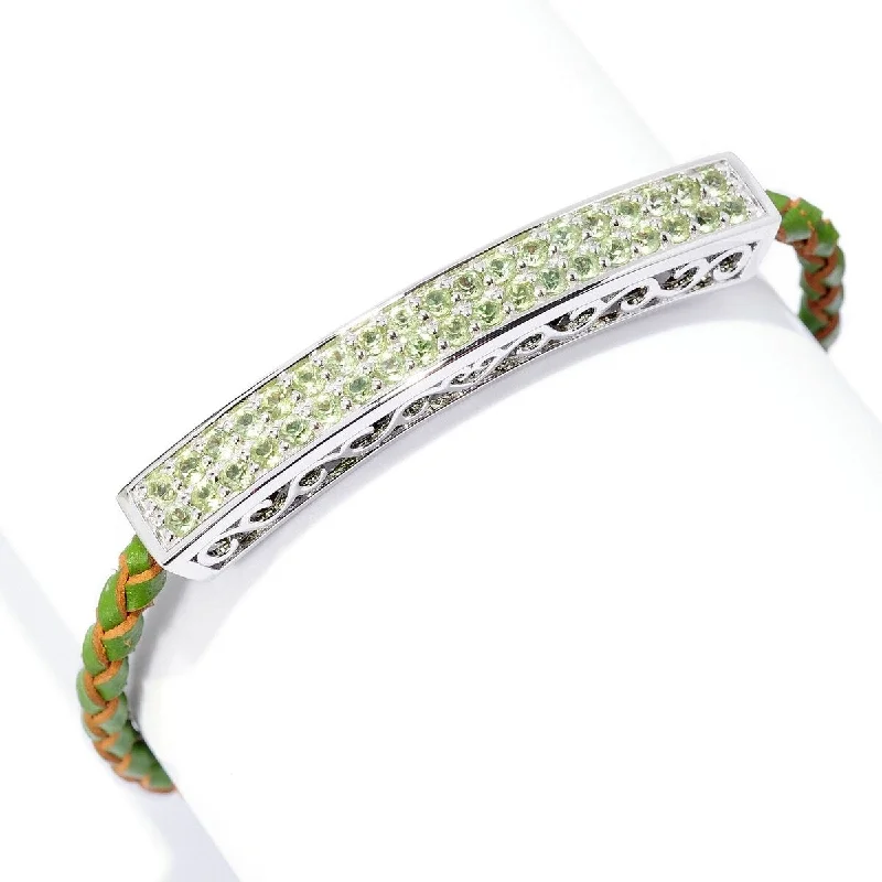 delicate gold chain bracelet -925 Sterling Silver Peridot Gemstone Bracelet