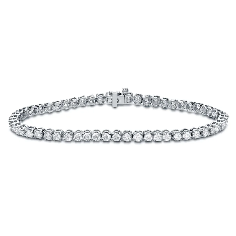 adjustable wire bracelet -Auriya 14K Gold Lab Grown Round Diamond Tennis Bracelet 2.00 to 20.00 ct. tw. (E-F VS)