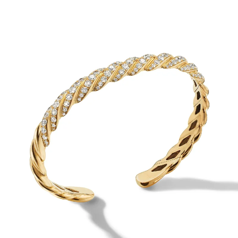 personalized coordinates bracelet -Pave X Bracelet in 18K Yellow Gold with Diamonds