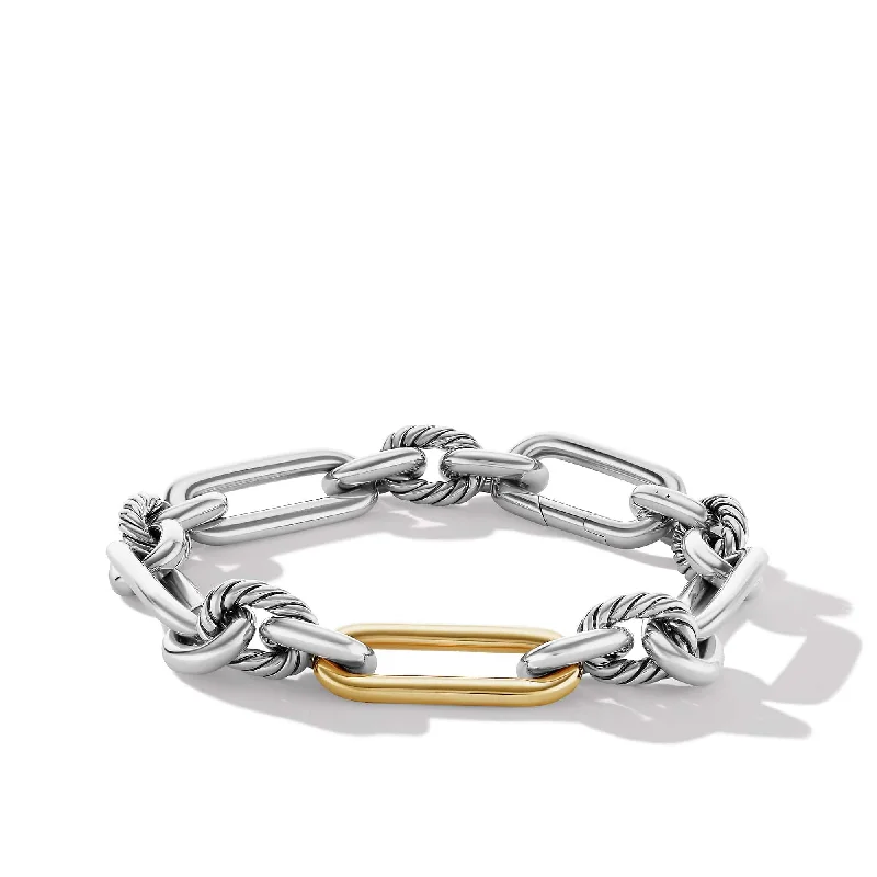 minimalist cuff bracelet -Lexington Chain Bracelet in Sterling Silver with 18K Yellow Gold