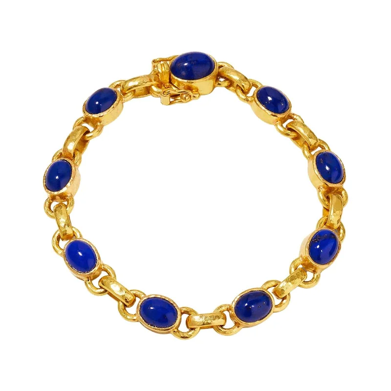 engraved couple’s bracelet -Lapis Link Bracelet