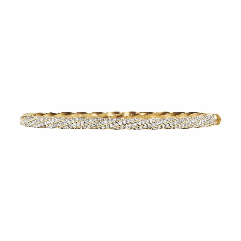 simple minimalist bracelet -Cable Edge Bracelet with Pavé Diamonds