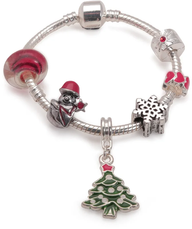 vintage silver charm bracelet -Children's 'Christmas Dream' Silver Plated Charm Bracelet