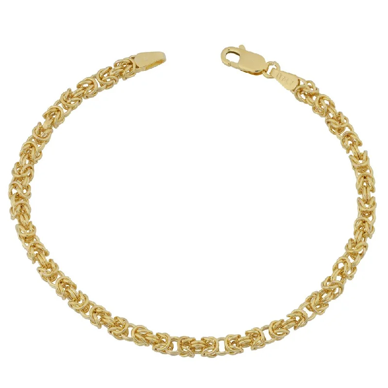 large statement bracelet -Fremada 10k Yellow Gold 3.6-mm High Polish Square Byzantine Bracelet