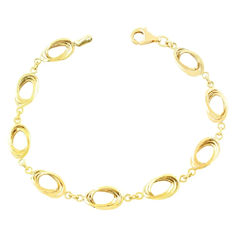 gemstone beaded bracelet -Fremada 10k Yellow Gold Twist Oval Link Bracelet (7.5-inch)