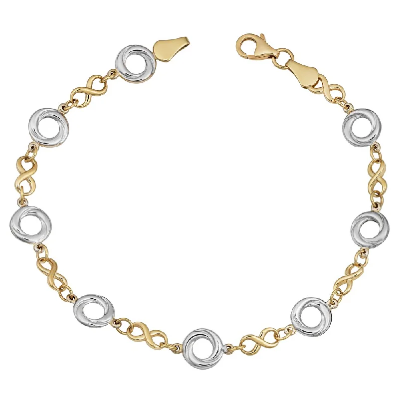 simple knot bracelet -Fremada 14k Two-tone Gold Alternate Love Knot and Infinity Link Bracelet