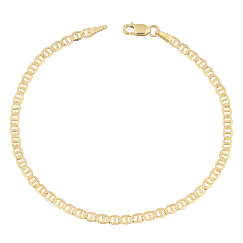 handmade braided bracelet -Fremada 14k Yellow Gold 3.5-mm Solid High Polish Mariner Link Bracelet