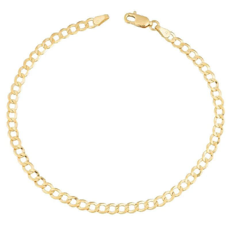 lucky charm bracelet -Fremada 14k Yellow Gold 3.8-mm High Polish Solid Curb Link Bracelet