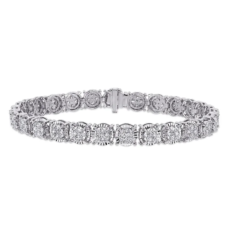 infinity symbol bracelet -Miadora 14k White Gold 3ct TDW Diamond Tennis Bracelet