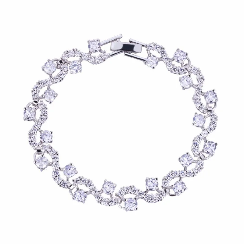 men’s magnetic bracelet -Tennis Bracelet for Women with Round Cut White Diamond Cubic Zirconia