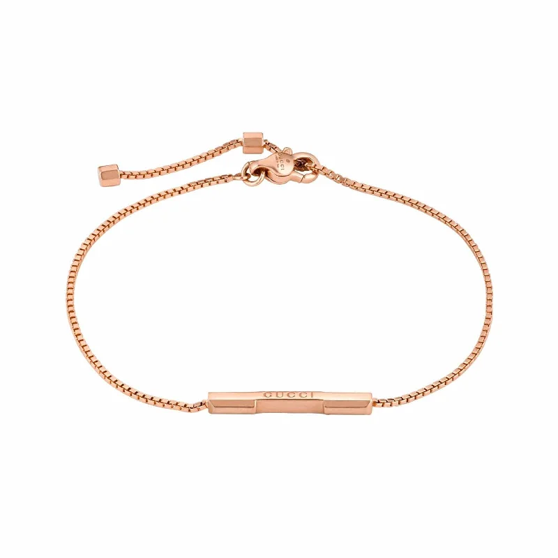 gold knot bracelet -Link To Love Gucci Bar Bracelet