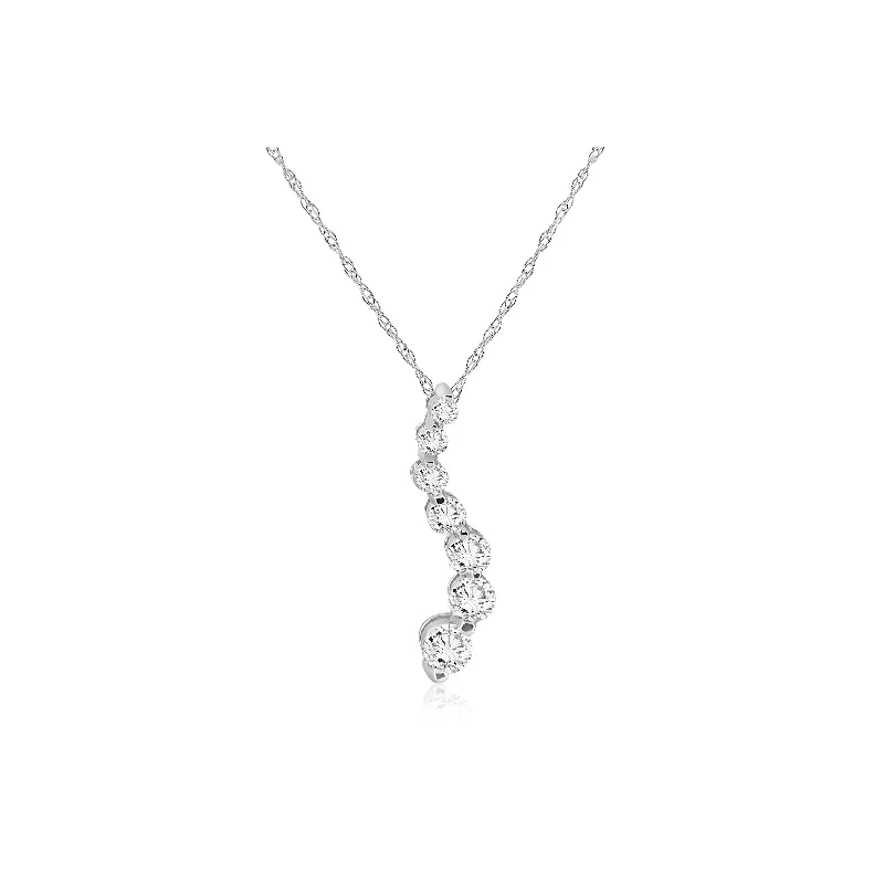 luxury pearl choker necklace -1/2ct Diamond Journey Pendant White Gold