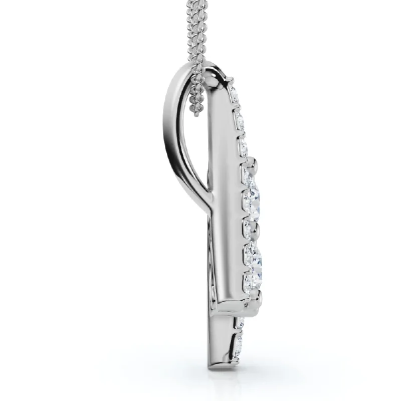 moon and star pendant necklace -1/2Ct Forever Us Two Stone Diamond Pendant White Gold 3/4" Tall