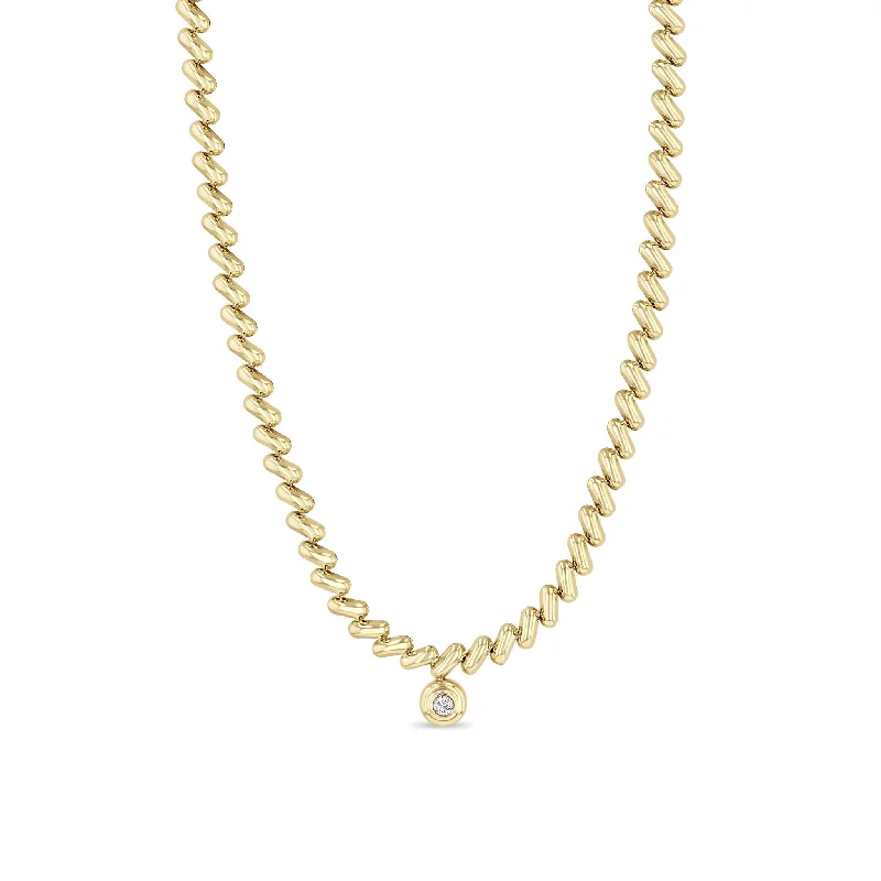 classic rope chain necklace -14k Diamond Pendant San Marco Chain Necklace