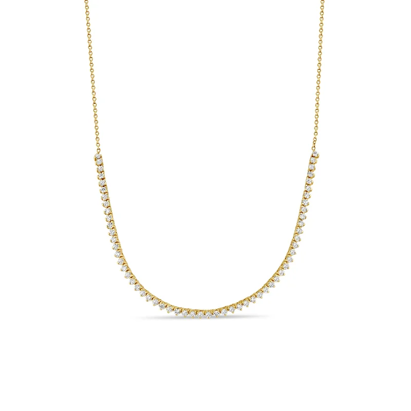 gold pendant necklace for women -14k Diamond Tennis Segment Necklace