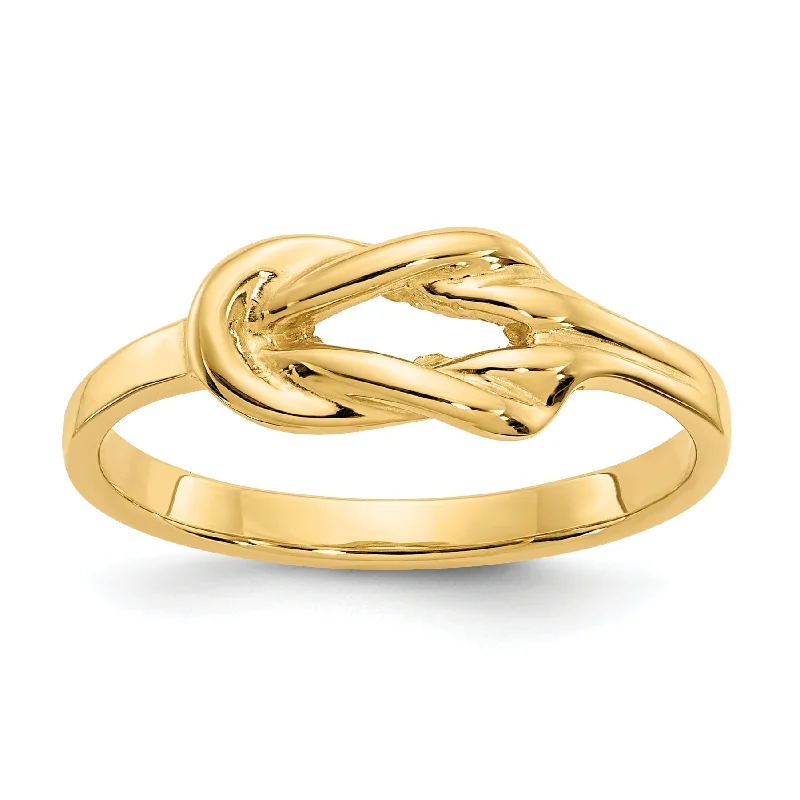 pear shaped engagement ring -14k Yellow Gold Solid Freeform Infinity Love Knot Ring