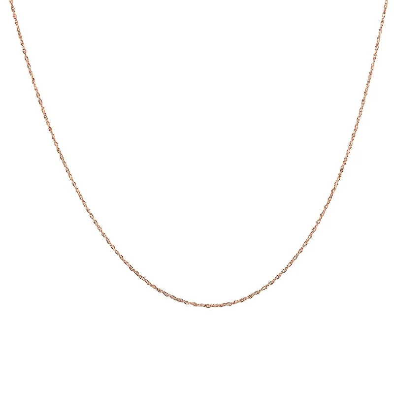 sapphire pendant necklace -14K Rose Gold 20" Rope Chain with Spring Ring Clasp