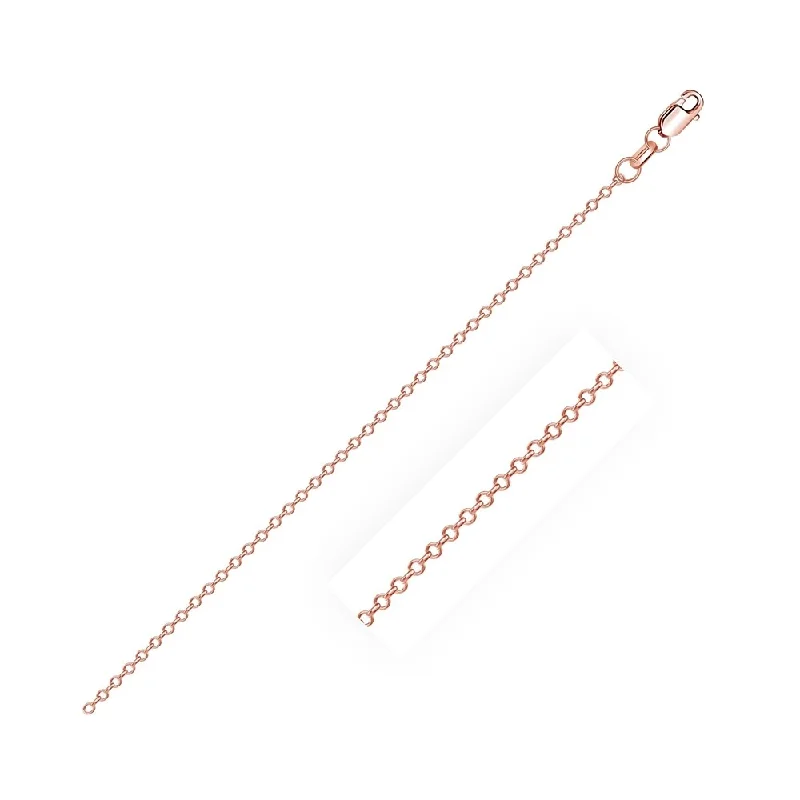 vintage ruby necklace -14k Rose Gold Cable Link Chain 0.8mm