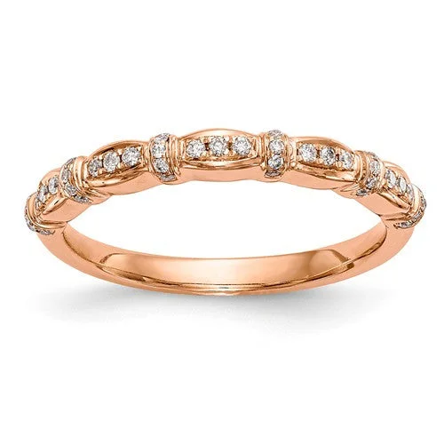 classic eternity band for women -14k Rose Gold Diamond Anniversary Band