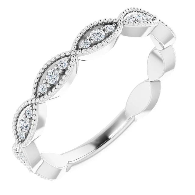 titanium band with wood inlay -1/5 CTW Diamond Marquise Infinity Style Anniversary Band - 14k Gold or Platinum