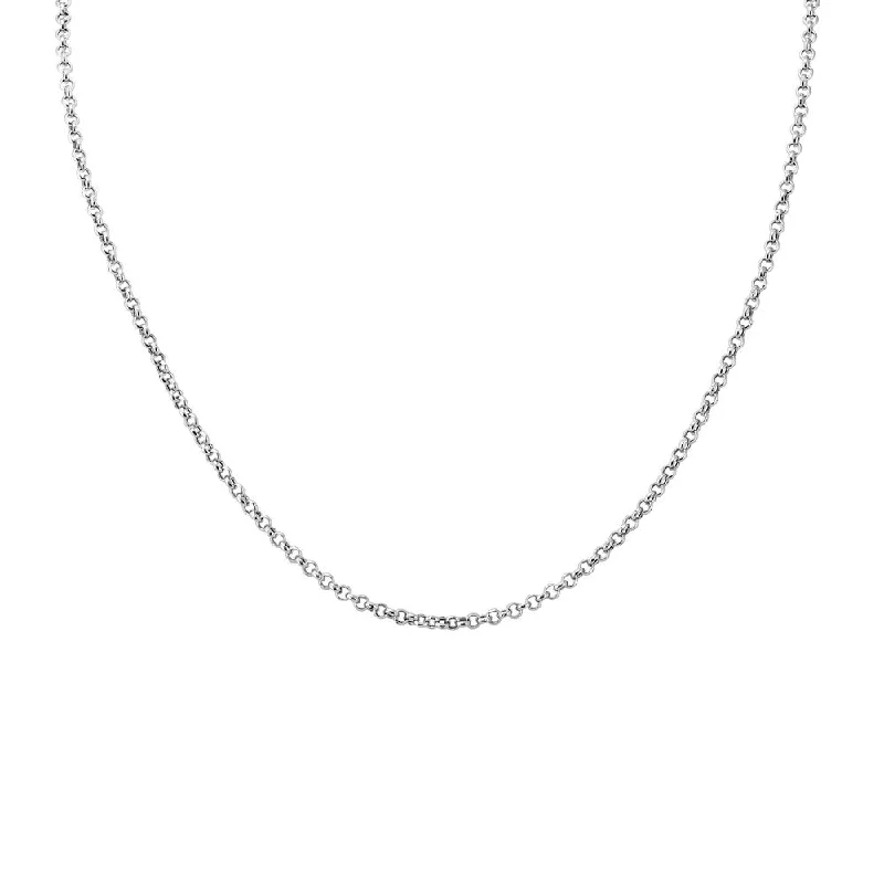 diamond eternity necklace -14K White Gold 2.3mm Rolo Chain with Lobster Clasp - 24 Inch