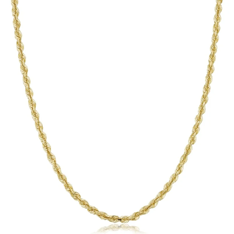 classic rope chain necklace -14k Yellow Gold 3.8 millimeter Rope Chain Necklace For Men and Women (18 - 36 inches)