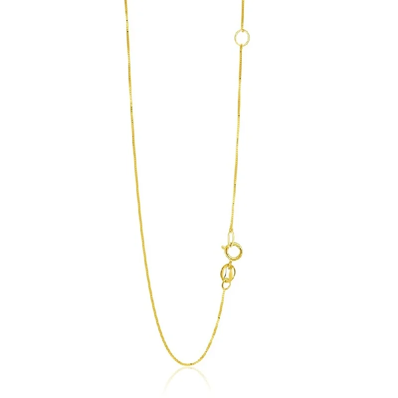 long statement necklace -14k Yellow Gold Adjustable Box Chain 0.6mm