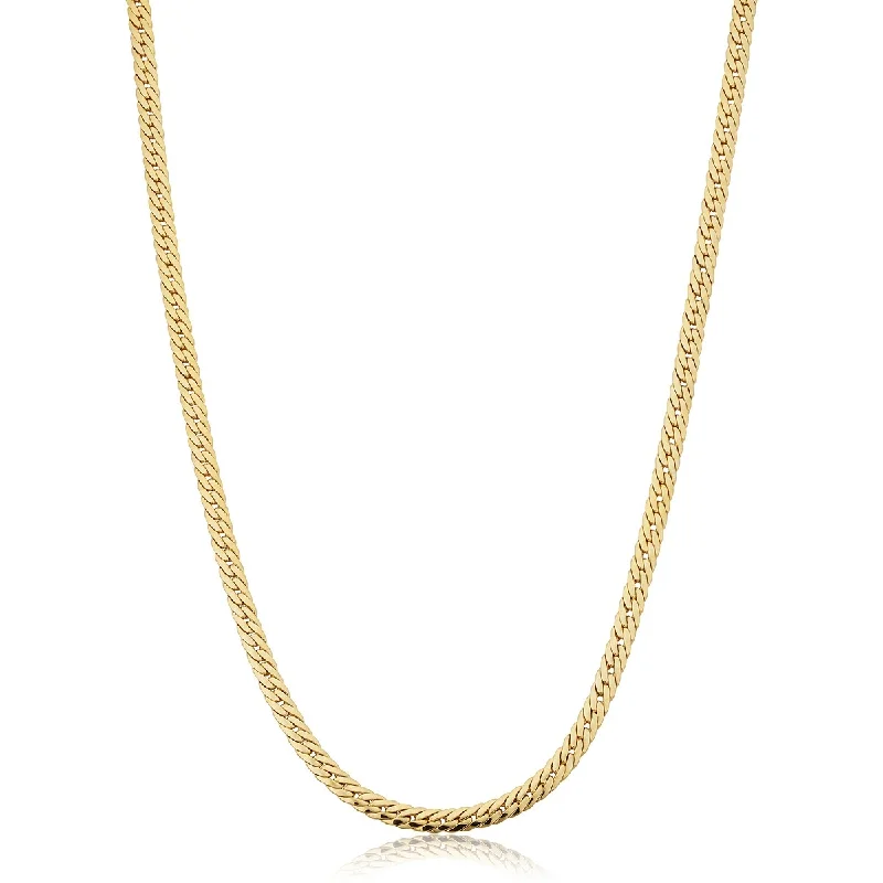 charm necklace with initials -14k Yellow Gold Filled 3.9mm Curb Chain Necklace for Men and Women