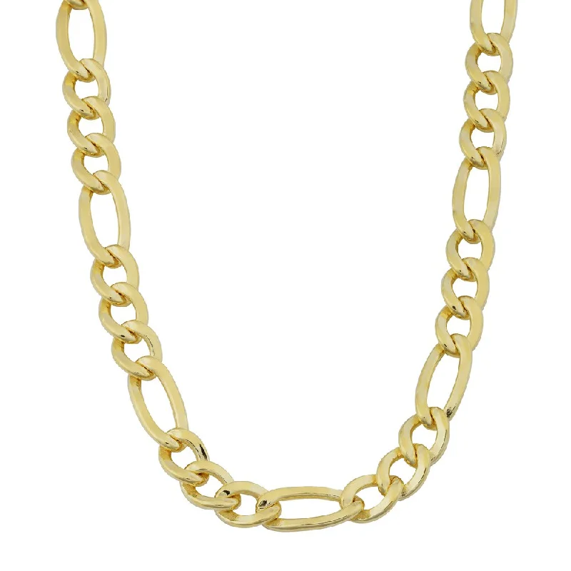 simple chain necklace for women -14k Yellow Gold Filled Men's High Polish Solid Figaro Link Necklace (6.2 mm)