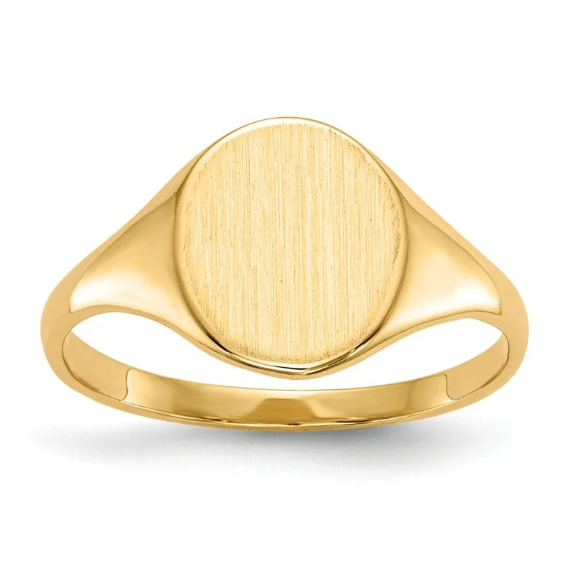 unique wave shape ring -14k Yellow Gold Solid Lightweight 10mm Oval Signet Ring (Ladies Sizes)