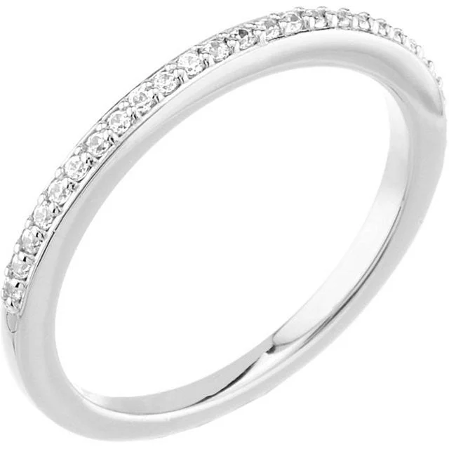 snake shaped wrap ring -14k White Gold 1/8 CTW Diamond Band