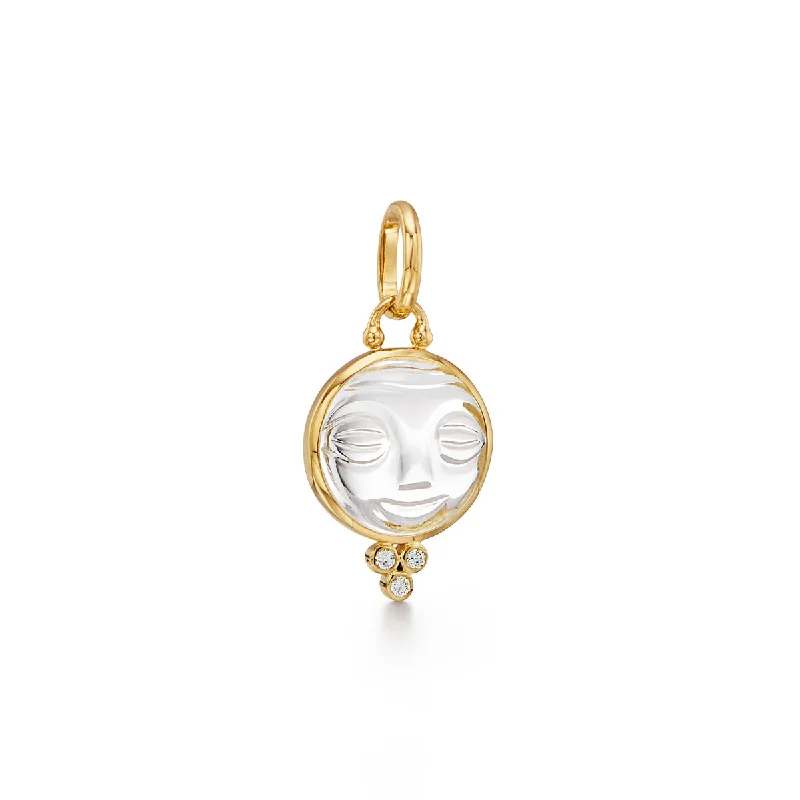 sapphire pendant necklace -18K Moonface Pendant