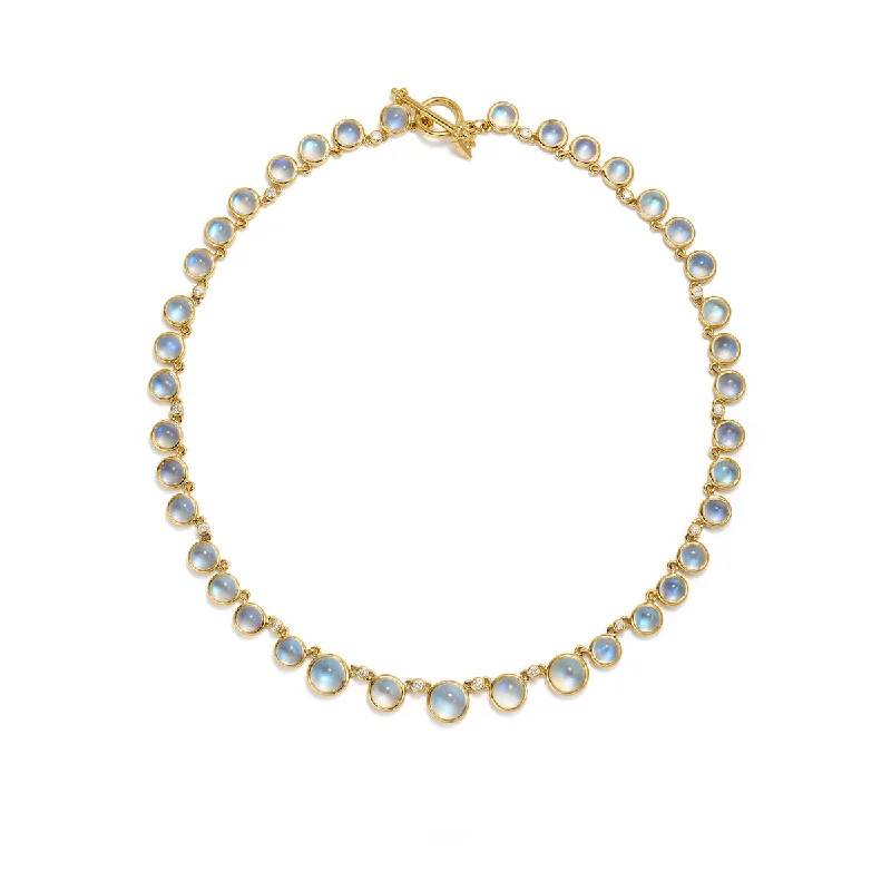 dainty bar necklace for women -18K Blue Moon Necklace