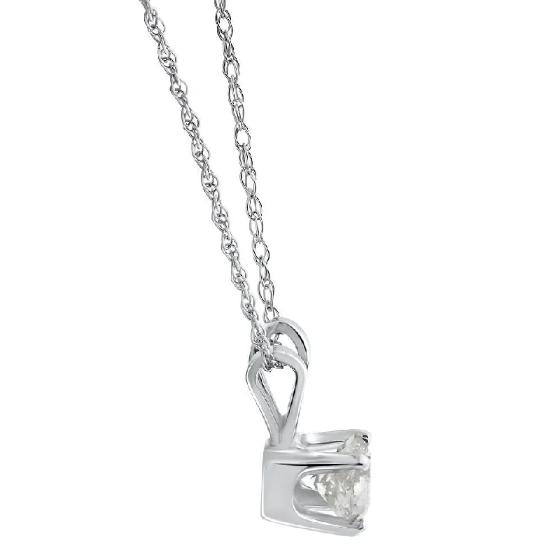 gold leaf pendant necklace -5/8 Ct Diamond Solitaire Pendant White Gold