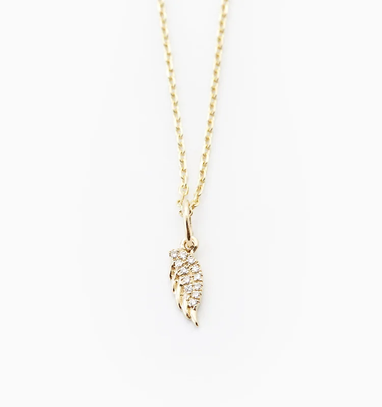 layered necklace for women -Angel Wing Diamond Necklace