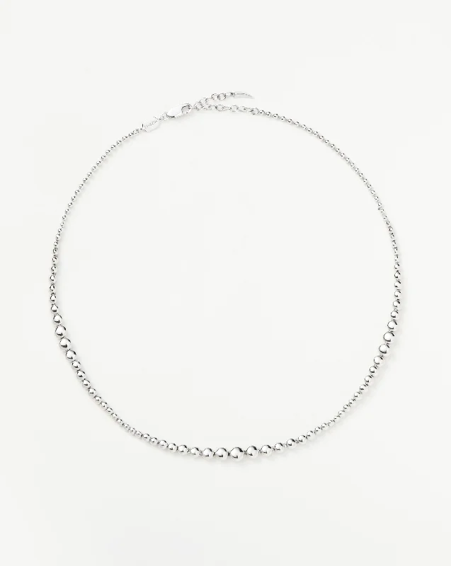 twisted chain necklace for men -Beaded Choker | Sterling Silver