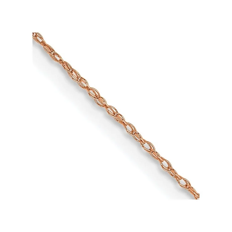 diamond choker necklace -Curata 14k Rose Gold Solid 0.5mm Carded Cable Rope Chain Necklace Options: 16 18 20 24