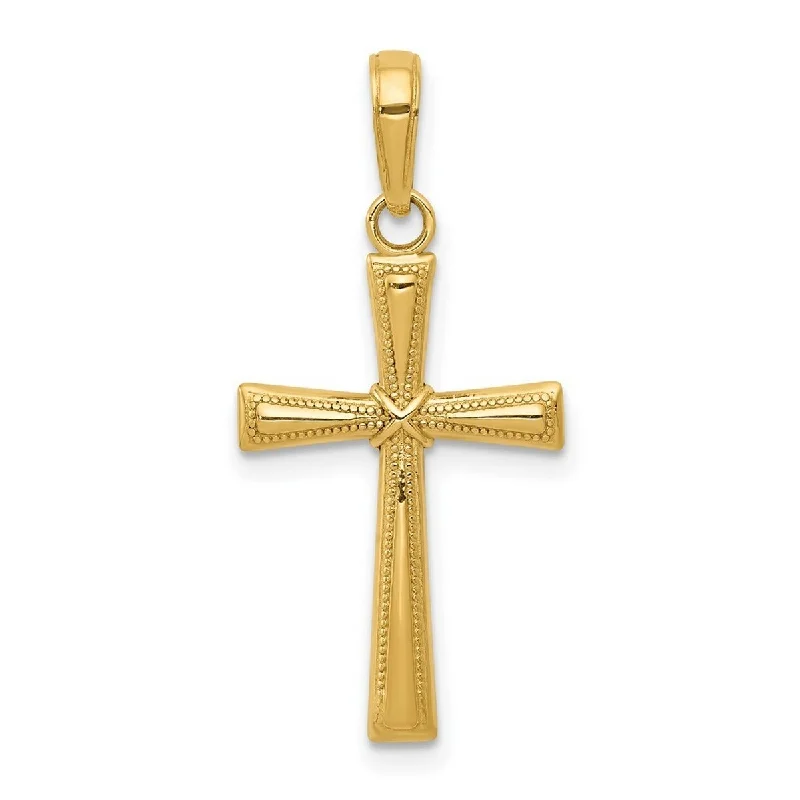 oval pendant necklace for women -Curata 14k Yellow Gold 18" Diamond-Cut X Cross Pendant Necklace - 27x14mm