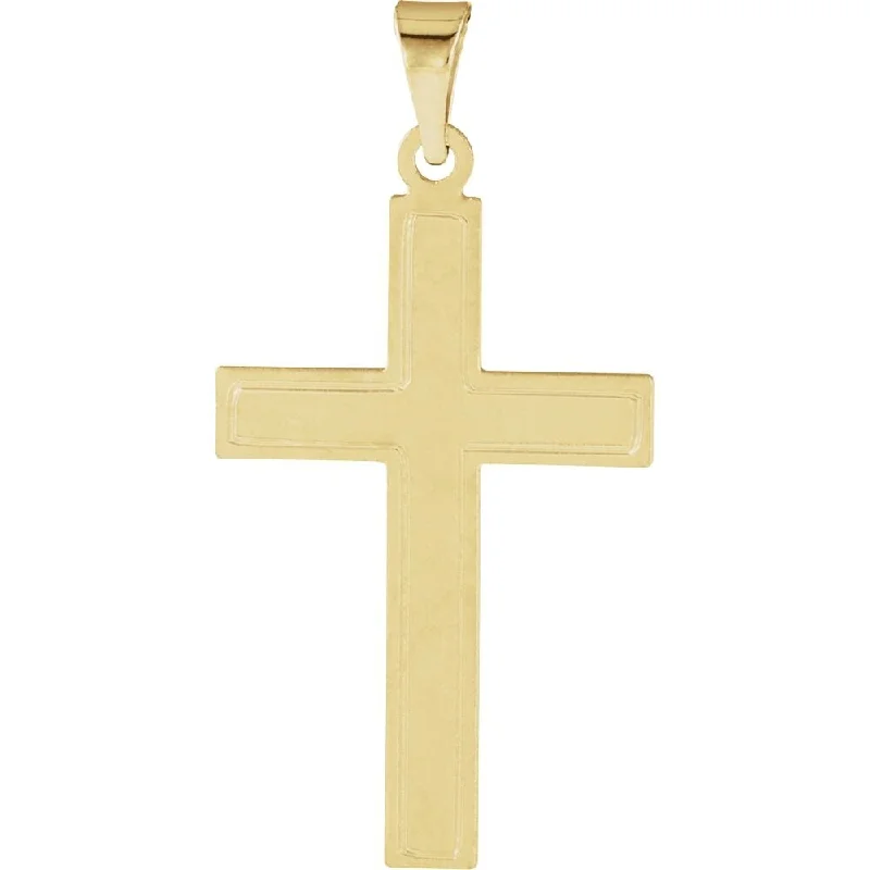 butterfly pendant gold necklace -Curata 14k Yellow Gold Cross Pendant 18x12mm