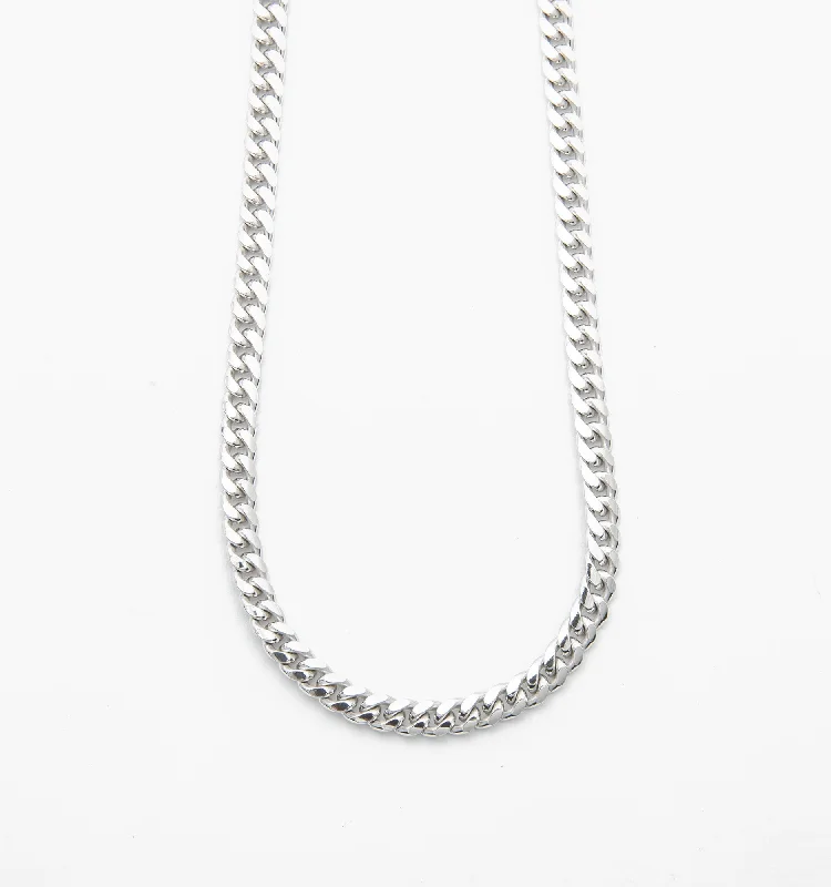 art nouveau necklace -Curb Chain Necklace in Sterling Silver