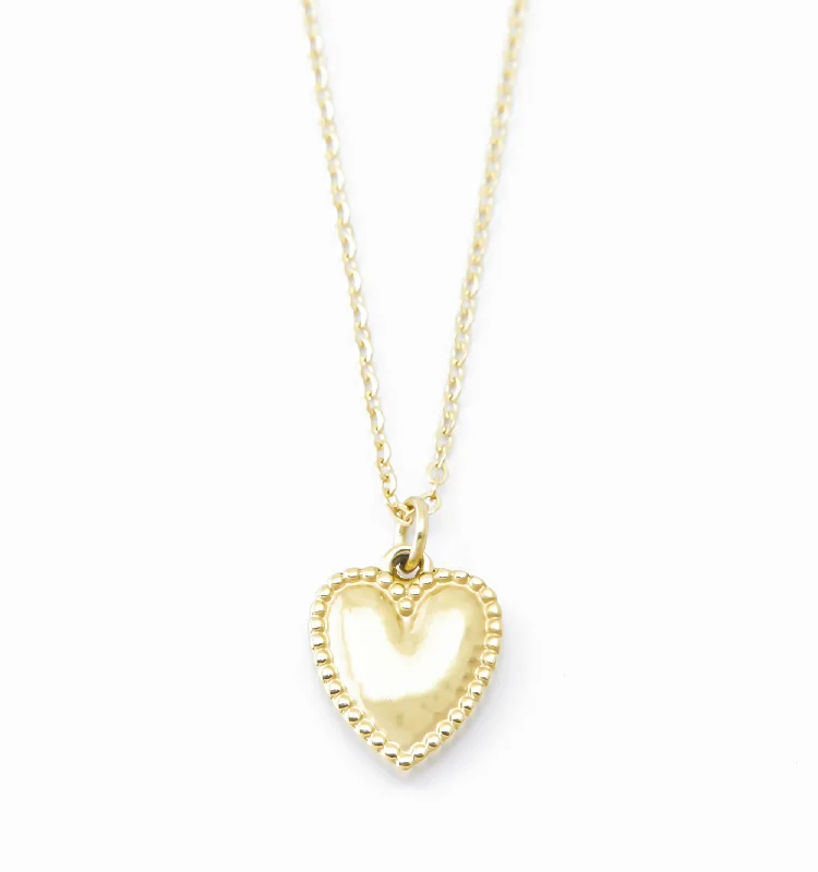 gold chain necklace with charms -Dainty Heart Charm Necklace